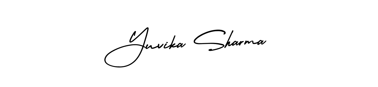 The best way (AmerikaSignatureDemo-Regular) to make a short signature is to pick only two or three words in your name. The name Yuvika Sharma include a total of six letters. For converting this name. Yuvika Sharma signature style 3 images and pictures png