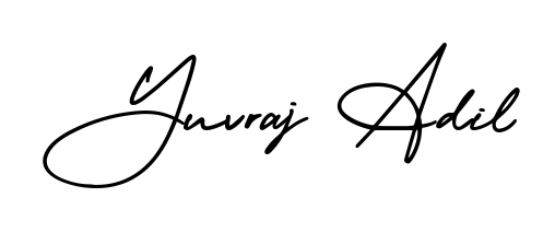 Master the art of signing with Yuvraj Adil written in fluent AmerikaSignatureDemo-Regular script. A great template to practice and refine your handwriting. Yuvraj Adil signature style 3 images and pictures png