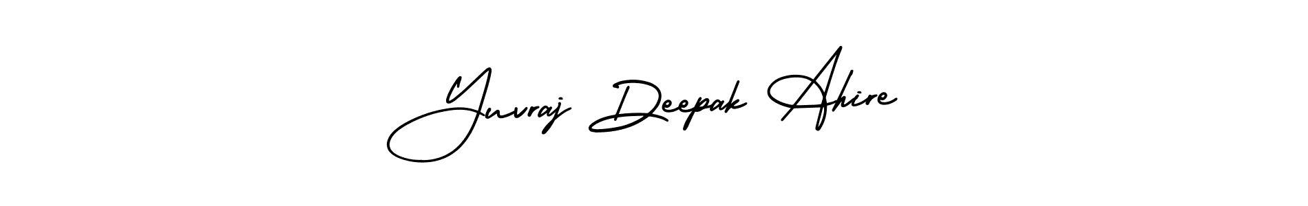 How to make Yuvraj Deepak Ahire signature? AmerikaSignatureDemo-Regular is a professional autograph style. Create handwritten signature for Yuvraj Deepak Ahire name. Yuvraj Deepak Ahire signature style 3 images and pictures png