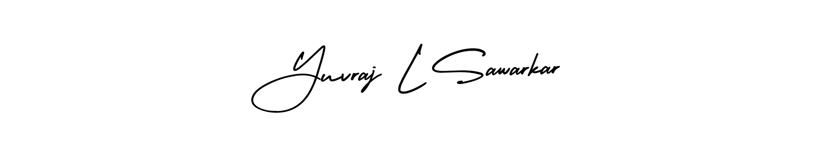 How to make Yuvraj L Sawarkar name signature. Use AmerikaSignatureDemo-Regular style for creating short signs online. This is the latest handwritten sign. Yuvraj L Sawarkar signature style 3 images and pictures png