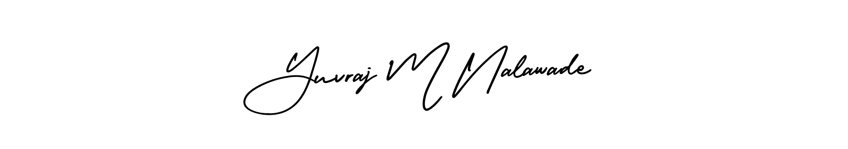 if you are searching for the best signature style for your name Yuvraj M Nalawade. so please give up your signature search. here we have designed multiple signature styles  using AmerikaSignatureDemo-Regular. Yuvraj M Nalawade signature style 3 images and pictures png