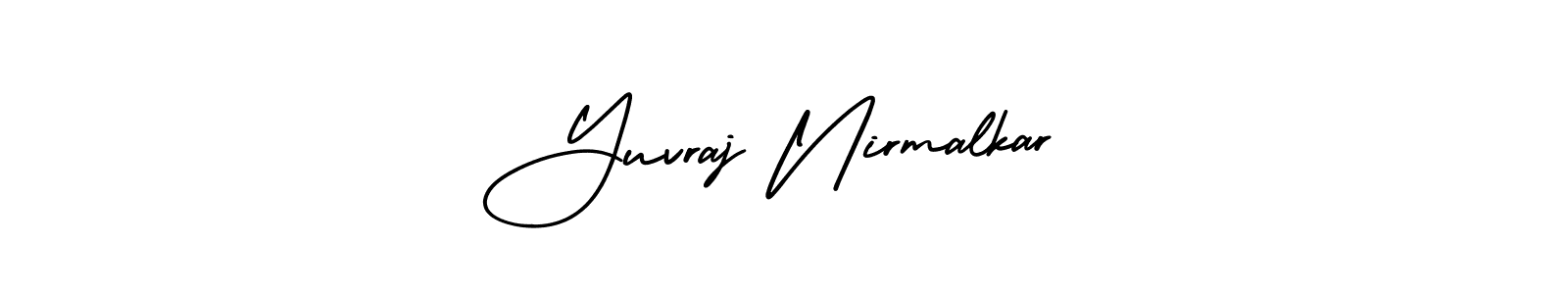 How to Draw Yuvraj Nirmalkar signature style? AmerikaSignatureDemo-Regular is a latest design signature styles for name Yuvraj Nirmalkar. Yuvraj Nirmalkar signature style 3 images and pictures png