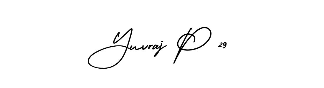 Yuvraj P 29 stylish signature style. Best Handwritten Sign (AmerikaSignatureDemo-Regular) for my name. Handwritten Signature Collection Ideas for my name Yuvraj P 29. Yuvraj P 29 signature style 3 images and pictures png