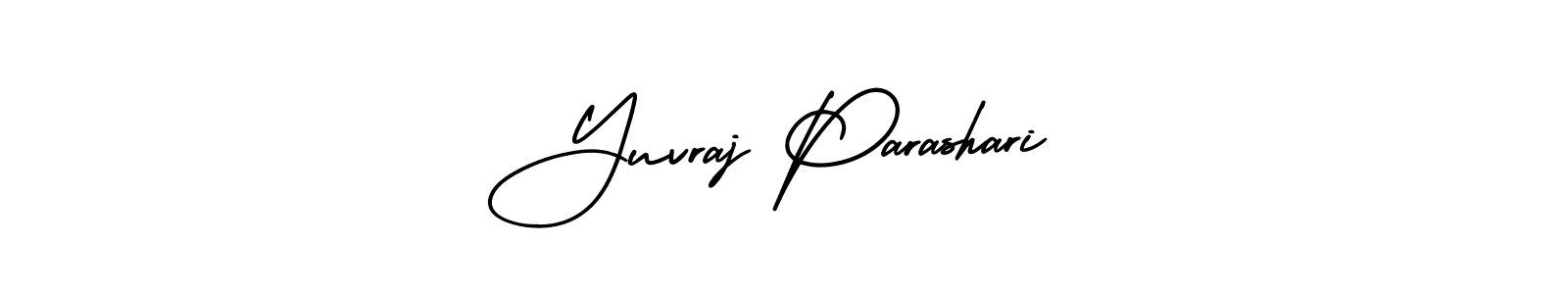 You should practise on your own different ways (AmerikaSignatureDemo-Regular) to write your name (Yuvraj Parashari) in signature. don't let someone else do it for you. Yuvraj Parashari signature style 3 images and pictures png