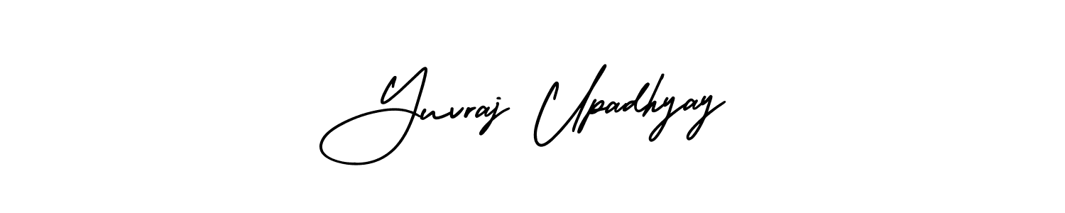 AmerikaSignatureDemo-Regular is a professional signature style that is perfect for those who want to add a touch of class to their signature. It is also a great choice for those who want to make their signature more unique. Get Yuvraj Upadhyay name to fancy signature for free. Yuvraj Upadhyay signature style 3 images and pictures png