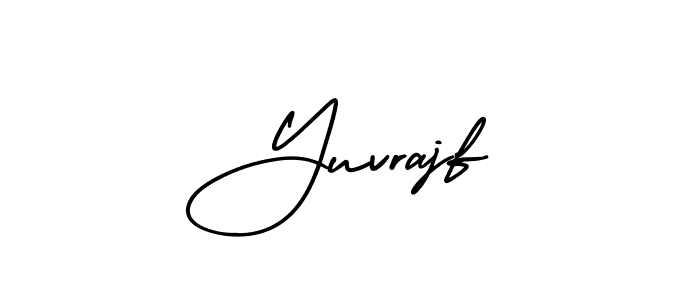 How to make Yuvrajf name signature. Use AmerikaSignatureDemo-Regular style for creating short signs online. This is the latest handwritten sign. Yuvrajf signature style 3 images and pictures png