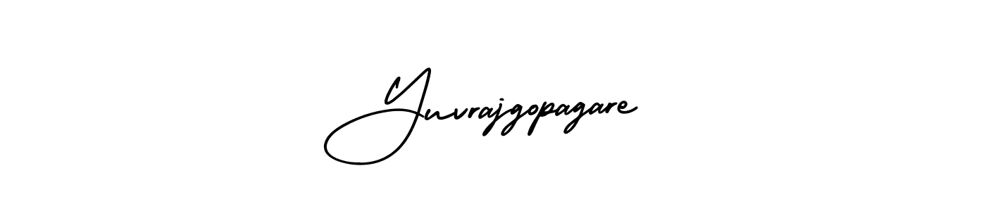 The best way (AmerikaSignatureDemo-Regular) to make a short signature is to pick only two or three words in your name. The name Yuvrajgopagare include a total of six letters. For converting this name. Yuvrajgopagare signature style 3 images and pictures png