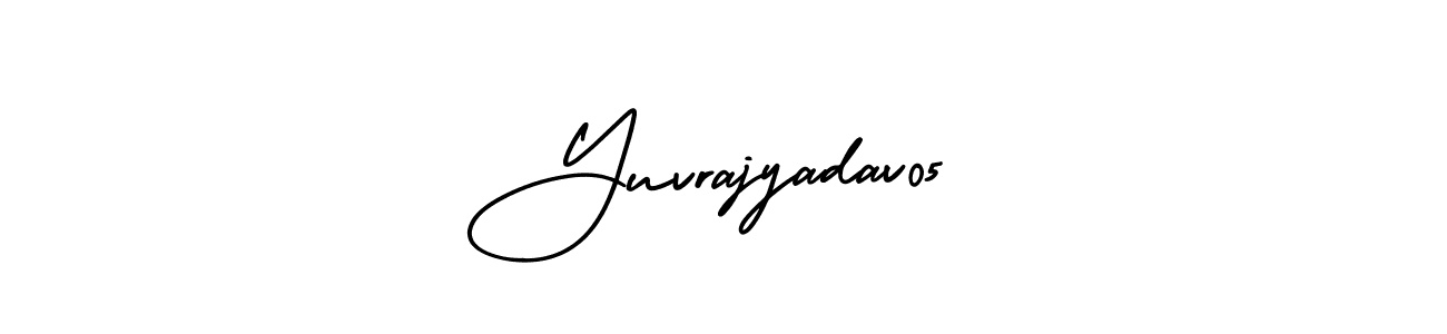 You should practise on your own different ways (AmerikaSignatureDemo-Regular) to write your name (Yuvrajyadav05) in signature. don't let someone else do it for you. Yuvrajyadav05 signature style 3 images and pictures png