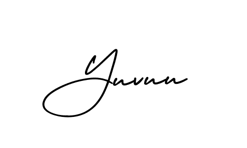 How to make Yuvuu name signature. Use AmerikaSignatureDemo-Regular style for creating short signs online. This is the latest handwritten sign. Yuvuu signature style 3 images and pictures png