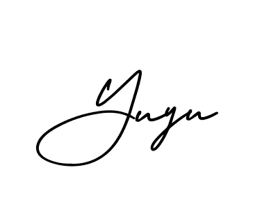 The best way (AmerikaSignatureDemo-Regular) to make a short signature is to pick only two or three words in your name. The name Yuyu include a total of six letters. For converting this name. Yuyu signature style 3 images and pictures png