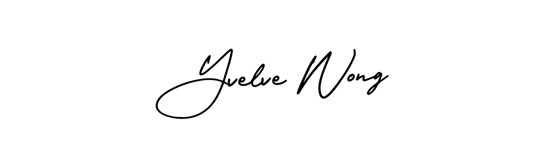 You should practise on your own different ways (AmerikaSignatureDemo-Regular) to write your name (Yvelve Wong) in signature. don't let someone else do it for you. Yvelve Wong signature style 3 images and pictures png