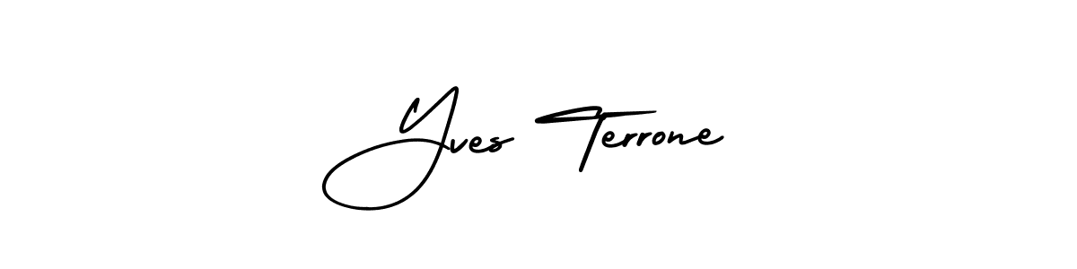 The best way (AmerikaSignatureDemo-Regular) to make a short signature is to pick only two or three words in your name. The name Yves Terrone include a total of six letters. For converting this name. Yves Terrone signature style 3 images and pictures png