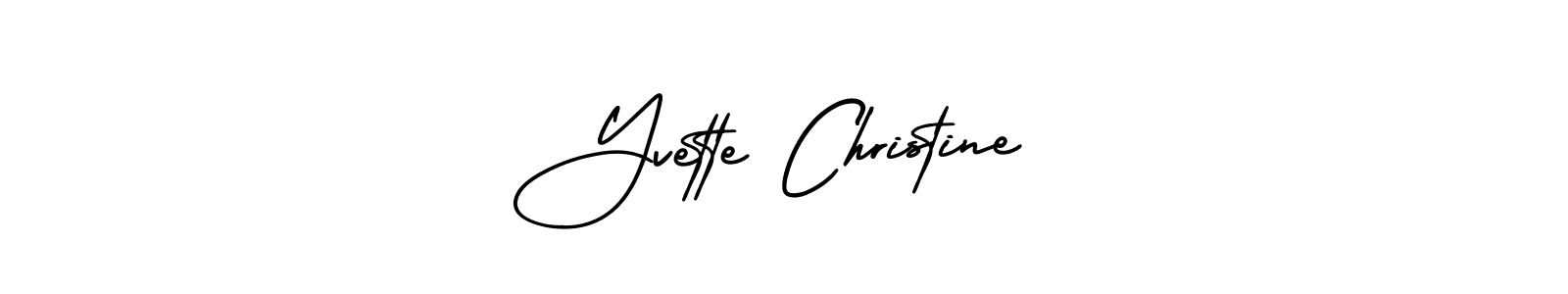 You should practise on your own different ways (AmerikaSignatureDemo-Regular) to write your name (Yvette Christine) in signature. don't let someone else do it for you. Yvette Christine signature style 3 images and pictures png