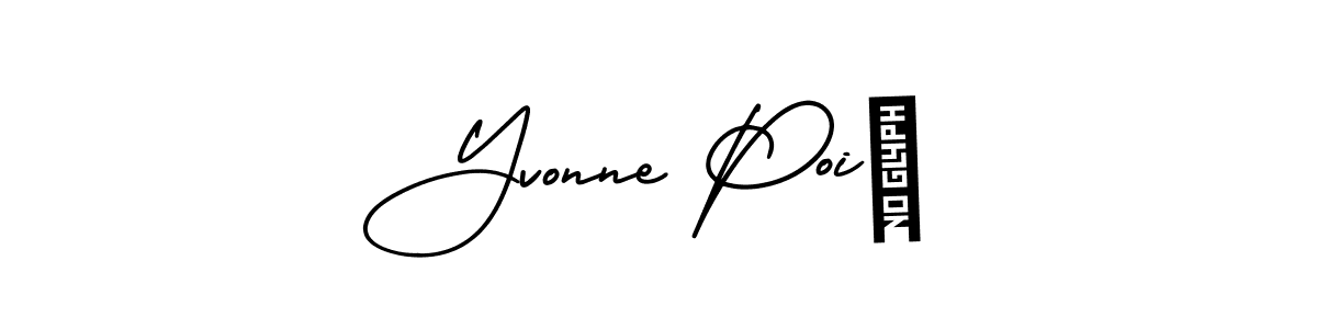 You should practise on your own different ways (AmerikaSignatureDemo-Regular) to write your name (Yvonne Poiß) in signature. don't let someone else do it for you. Yvonne Poiß signature style 3 images and pictures png