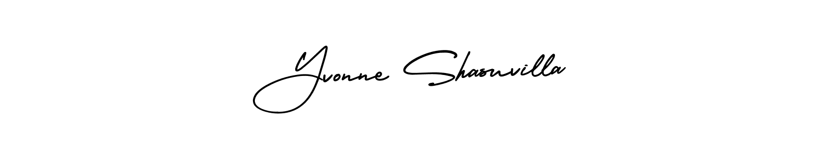 The best way (AmerikaSignatureDemo-Regular) to make a short signature is to pick only two or three words in your name. The name Yvonne Shasuvilla include a total of six letters. For converting this name. Yvonne Shasuvilla signature style 3 images and pictures png