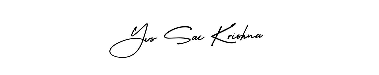 The best way (AmerikaSignatureDemo-Regular) to make a short signature is to pick only two or three words in your name. The name Yvs Sai Krishna include a total of six letters. For converting this name. Yvs Sai Krishna signature style 3 images and pictures png