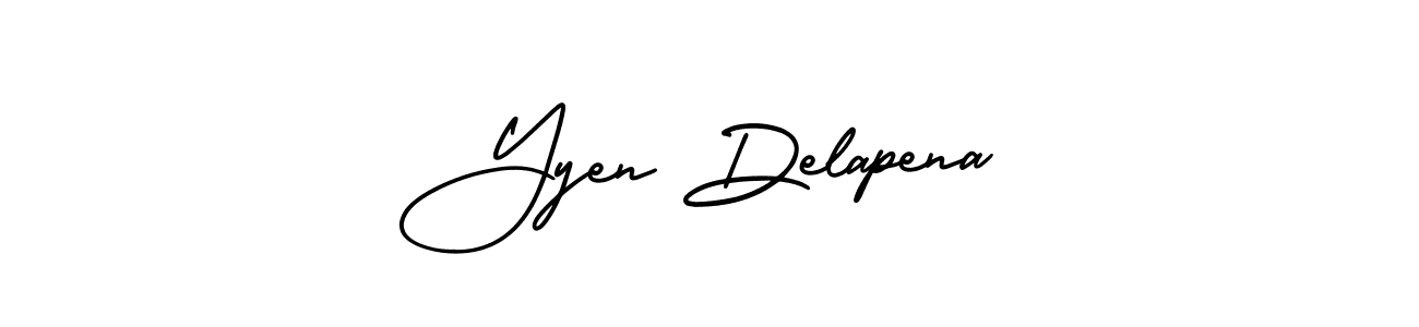 Create a beautiful signature design for name Yyen Delapena. With this signature (AmerikaSignatureDemo-Regular) fonts, you can make a handwritten signature for free. Yyen Delapena signature style 3 images and pictures png