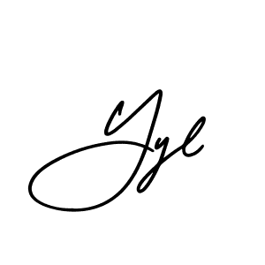 Use a signature maker to create a handwritten signature online. With this signature software, you can design (AmerikaSignatureDemo-Regular) your own signature for name Yyl. Yyl signature style 3 images and pictures png