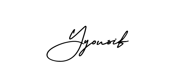 Yyousif stylish signature style. Best Handwritten Sign (AmerikaSignatureDemo-Regular) for my name. Handwritten Signature Collection Ideas for my name Yyousif. Yyousif signature style 3 images and pictures png