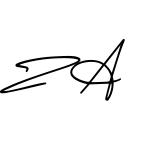 Design your own signature with our free online signature maker. With this signature software, you can create a handwritten (AmerikaSignatureDemo-Regular) signature for name Z A. Z A signature style 3 images and pictures png