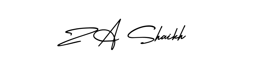 Design your own signature with our free online signature maker. With this signature software, you can create a handwritten (AmerikaSignatureDemo-Regular) signature for name Z A Shaikh. Z A Shaikh signature style 3 images and pictures png