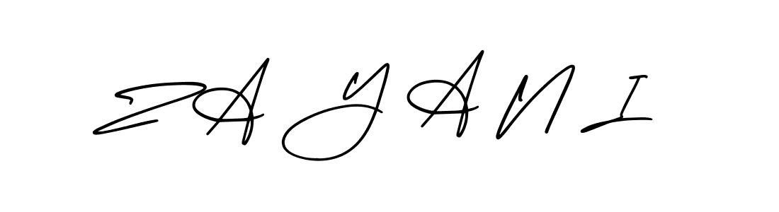 Design your own signature with our free online signature maker. With this signature software, you can create a handwritten (AmerikaSignatureDemo-Regular) signature for name Z A Y A N I. Z A Y A N I signature style 3 images and pictures png