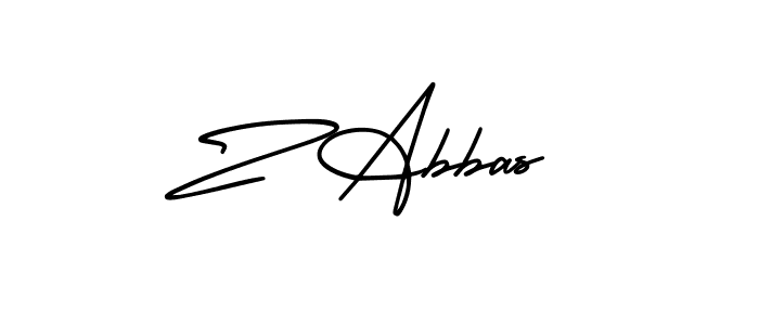 This is the best signature style for the Z Abbas name. Also you like these signature font (AmerikaSignatureDemo-Regular). Mix name signature. Z Abbas signature style 3 images and pictures png