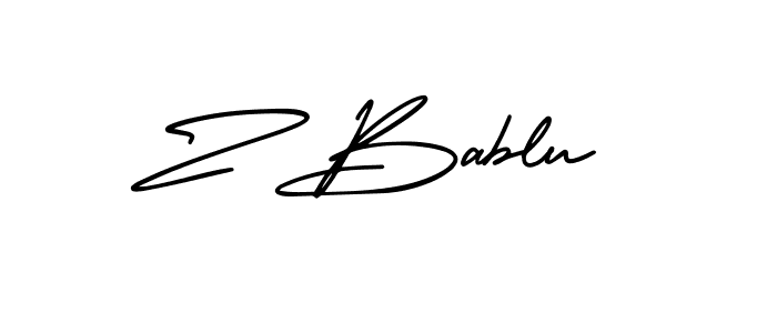 How to make Z Bablu name signature. Use AmerikaSignatureDemo-Regular style for creating short signs online. This is the latest handwritten sign. Z Bablu signature style 3 images and pictures png