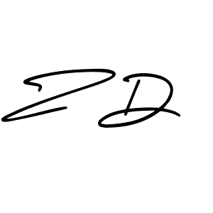 Create a beautiful signature design for name Z D. With this signature (AmerikaSignatureDemo-Regular) fonts, you can make a handwritten signature for free. Z D signature style 3 images and pictures png