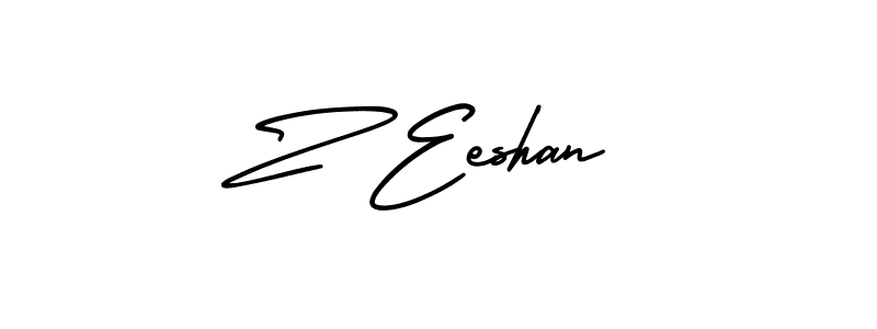 Make a beautiful signature design for name Z Eeshan. With this signature (AmerikaSignatureDemo-Regular) style, you can create a handwritten signature for free. Z Eeshan signature style 3 images and pictures png