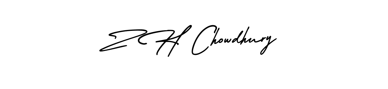 How to make Z H Chowdhury name signature. Use AmerikaSignatureDemo-Regular style for creating short signs online. This is the latest handwritten sign. Z H Chowdhury signature style 3 images and pictures png