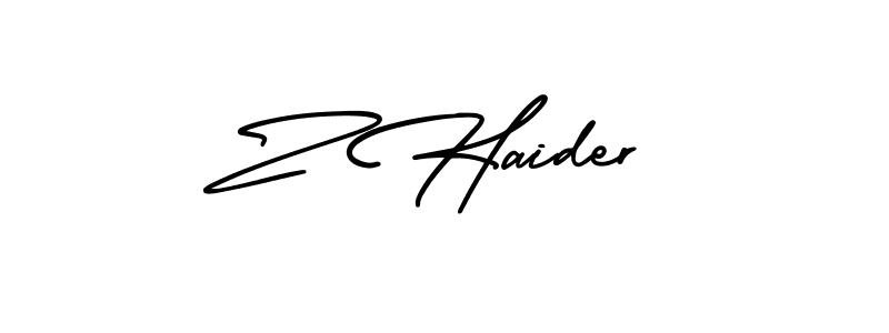 How to make Z Haider signature? AmerikaSignatureDemo-Regular is a professional autograph style. Create handwritten signature for Z Haider name. Z Haider signature style 3 images and pictures png