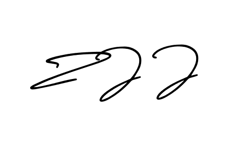 Design your own signature with our free online signature maker. With this signature software, you can create a handwritten (AmerikaSignatureDemo-Regular) signature for name Z J J. Z J J signature style 3 images and pictures png