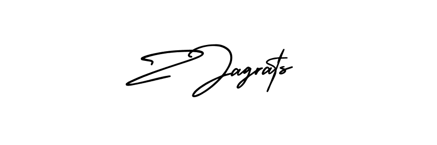 Z Jagrats stylish signature style. Best Handwritten Sign (AmerikaSignatureDemo-Regular) for my name. Handwritten Signature Collection Ideas for my name Z Jagrats. Z Jagrats signature style 3 images and pictures png