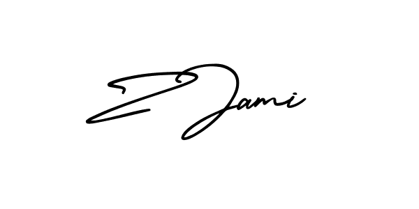 The best way (AmerikaSignatureDemo-Regular) to make a short signature is to pick only two or three words in your name. The name Z Jami include a total of six letters. For converting this name. Z Jami signature style 3 images and pictures png