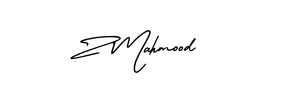 You should practise on your own different ways (AmerikaSignatureDemo-Regular) to write your name (Z Mahmood) in signature. don't let someone else do it for you. Z Mahmood signature style 3 images and pictures png