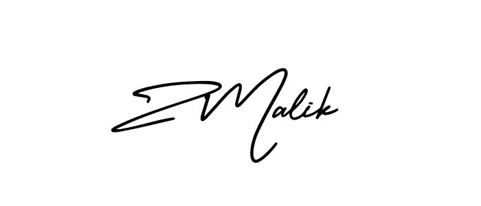 Z Malik stylish signature style. Best Handwritten Sign (AmerikaSignatureDemo-Regular) for my name. Handwritten Signature Collection Ideas for my name Z Malik. Z Malik signature style 3 images and pictures png