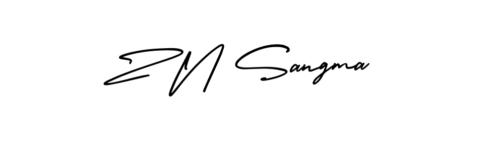 How to make Z N Sangma name signature. Use AmerikaSignatureDemo-Regular style for creating short signs online. This is the latest handwritten sign. Z N Sangma signature style 3 images and pictures png