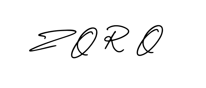 Z O R O stylish signature style. Best Handwritten Sign (AmerikaSignatureDemo-Regular) for my name. Handwritten Signature Collection Ideas for my name Z O R O. Z O R O signature style 3 images and pictures png