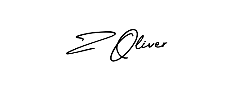 Create a beautiful signature design for name Z Oliver. With this signature (AmerikaSignatureDemo-Regular) fonts, you can make a handwritten signature for free. Z Oliver signature style 3 images and pictures png