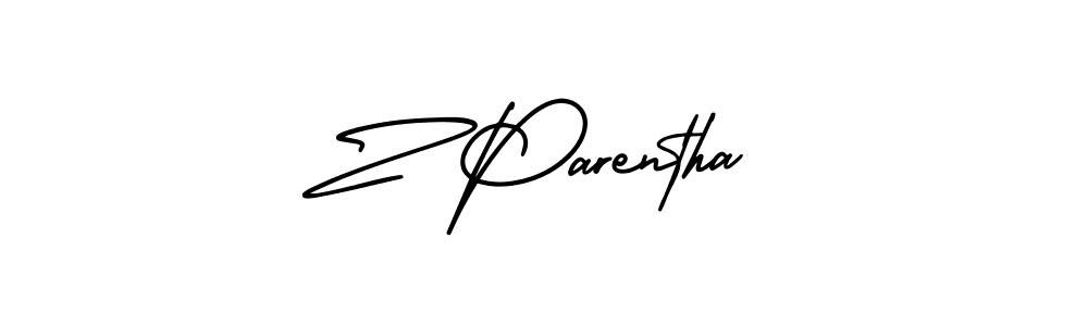 if you are searching for the best signature style for your name Z Parentha. so please give up your signature search. here we have designed multiple signature styles  using AmerikaSignatureDemo-Regular. Z Parentha signature style 3 images and pictures png