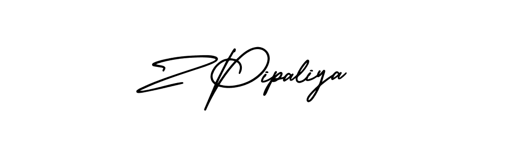 How to Draw Z Pipaliya signature style? AmerikaSignatureDemo-Regular is a latest design signature styles for name Z Pipaliya. Z Pipaliya signature style 3 images and pictures png