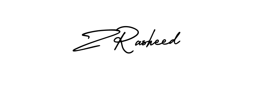 You should practise on your own different ways (AmerikaSignatureDemo-Regular) to write your name (Z Rasheed) in signature. don't let someone else do it for you. Z Rasheed signature style 3 images and pictures png