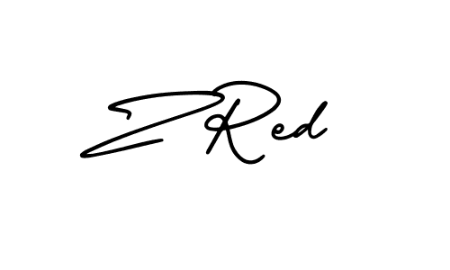 The best way (AmerikaSignatureDemo-Regular) to make a short signature is to pick only two or three words in your name. The name Z Red include a total of six letters. For converting this name. Z Red signature style 3 images and pictures png