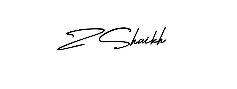 Make a beautiful signature design for name Z Shaikh. With this signature (AmerikaSignatureDemo-Regular) style, you can create a handwritten signature for free. Z Shaikh signature style 3 images and pictures png
