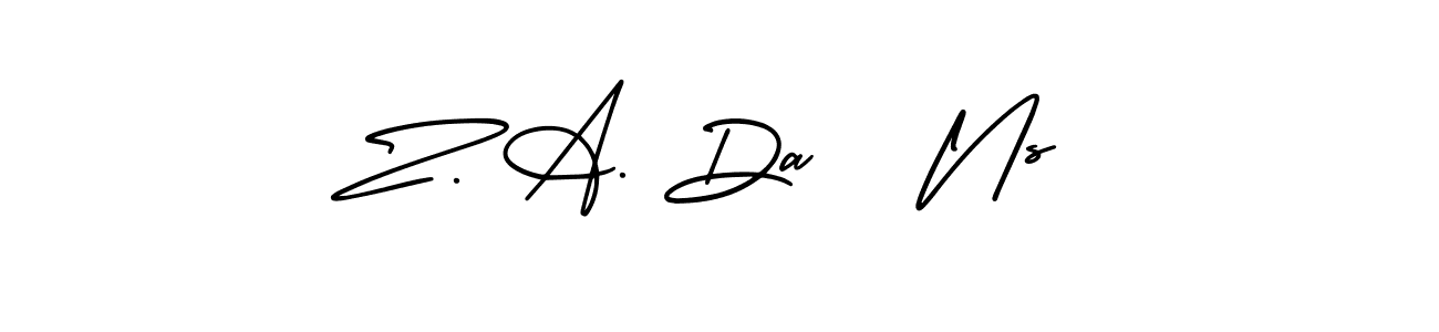 Make a short Z. A. Da   Ns signature style. Manage your documents anywhere anytime using AmerikaSignatureDemo-Regular. Create and add eSignatures, submit forms, share and send files easily. Z. A. Da   Ns signature style 3 images and pictures png