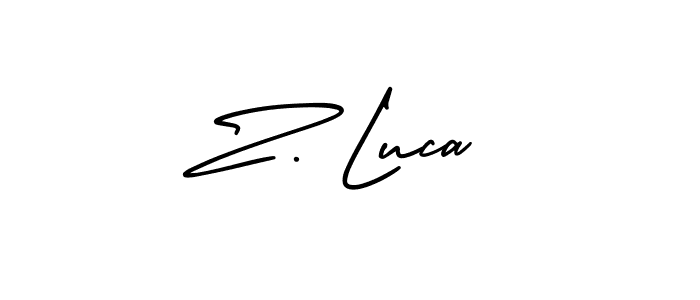 How to make Z. Luca name signature. Use AmerikaSignatureDemo-Regular style for creating short signs online. This is the latest handwritten sign. Z. Luca signature style 3 images and pictures png
