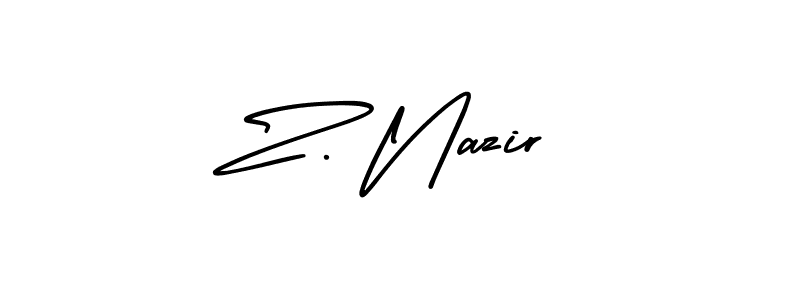 Create a beautiful signature design for name Z. Nazir. With this signature (AmerikaSignatureDemo-Regular) fonts, you can make a handwritten signature for free. Z. Nazir signature style 3 images and pictures png