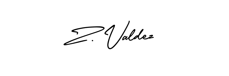 Make a beautiful signature design for name Z. Valdez. With this signature (AmerikaSignatureDemo-Regular) style, you can create a handwritten signature for free. Z. Valdez signature style 3 images and pictures png