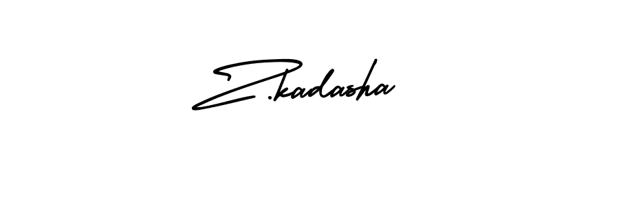 The best way (AmerikaSignatureDemo-Regular) to make a short signature is to pick only two or three words in your name. The name Z.kadasha include a total of six letters. For converting this name. Z.kadasha signature style 3 images and pictures png